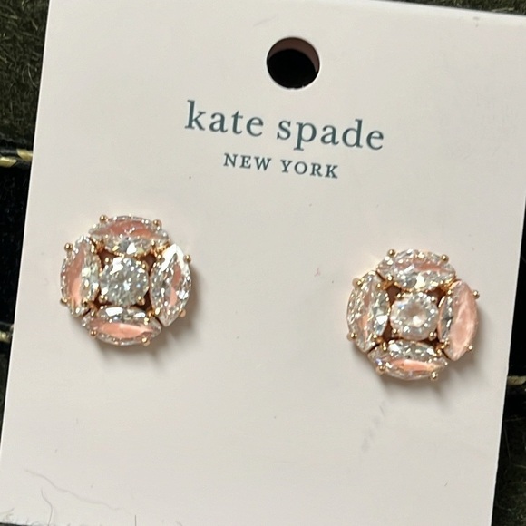 Brand New Kate Spade Flying Colors Blush Post Earrings Marquise Cluster Studs - Picture 5 of 15